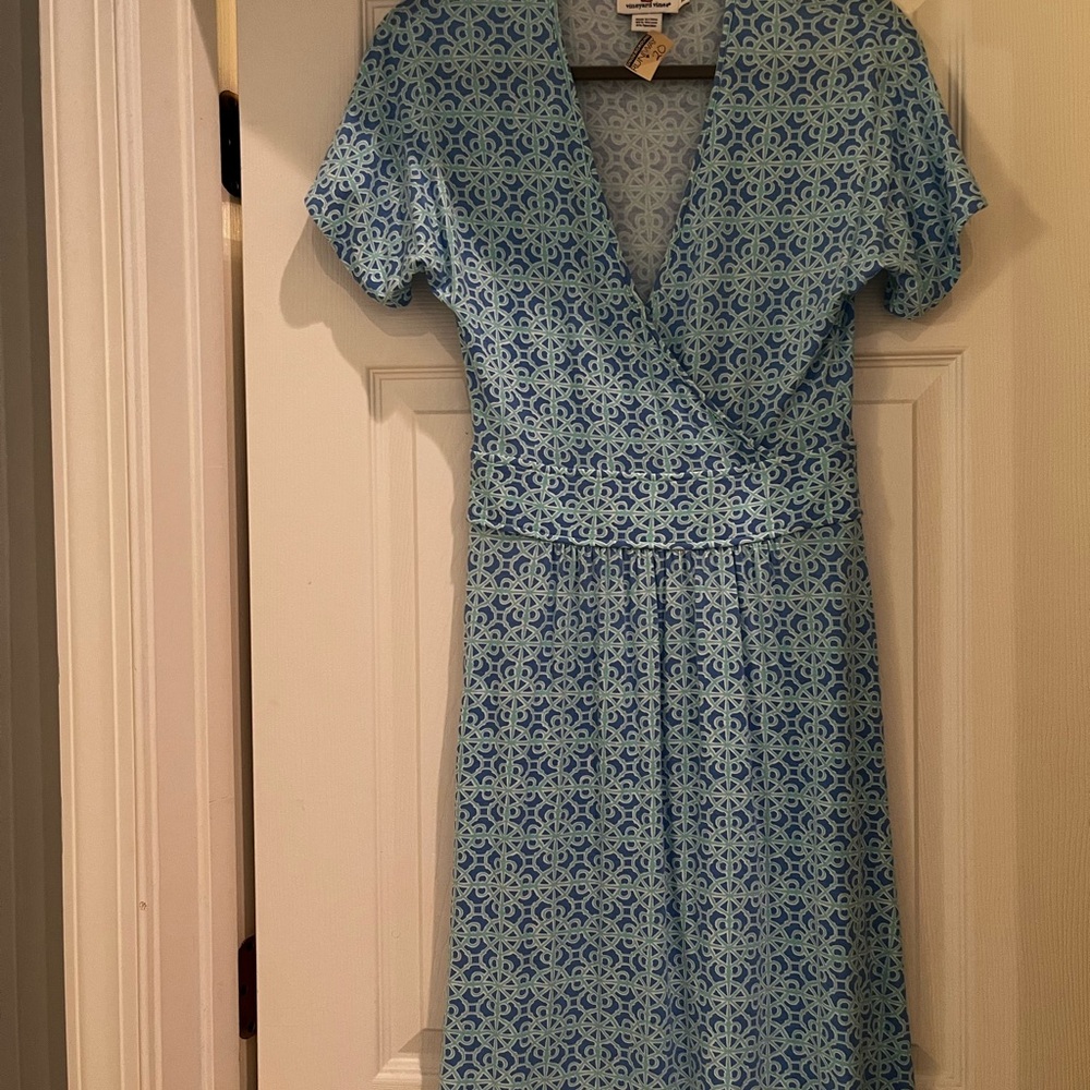 Vineyard Vines Light Blue Patterned Midi Dress